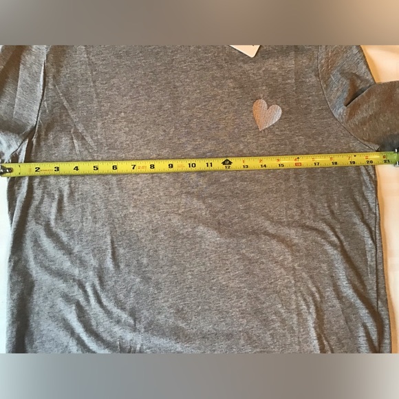 NEW Inimigo L/S Gray T Shirt with Embroidered Heart - Picture 5 of 6